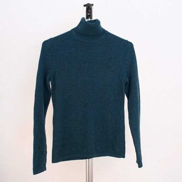 Lord & Taylor 100% Cashmere Green/Blue Turtleneck Sweater Sz XS *No Size Label* - Picture 7 of 11
